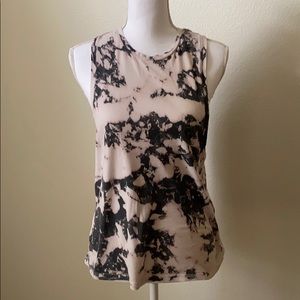 Forever 21 Black and Cream Tie-Dye Tank Top